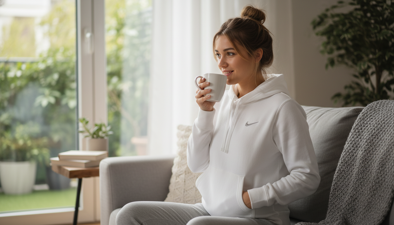 Nike Women’s White Hoodie: Front Pockets, Everyday Comfort