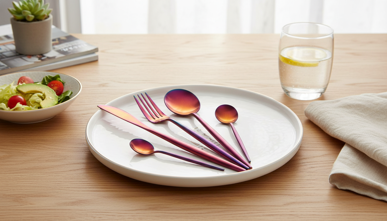 Rainbow Stainless Steel Cutlery Set: Style + Easy Care