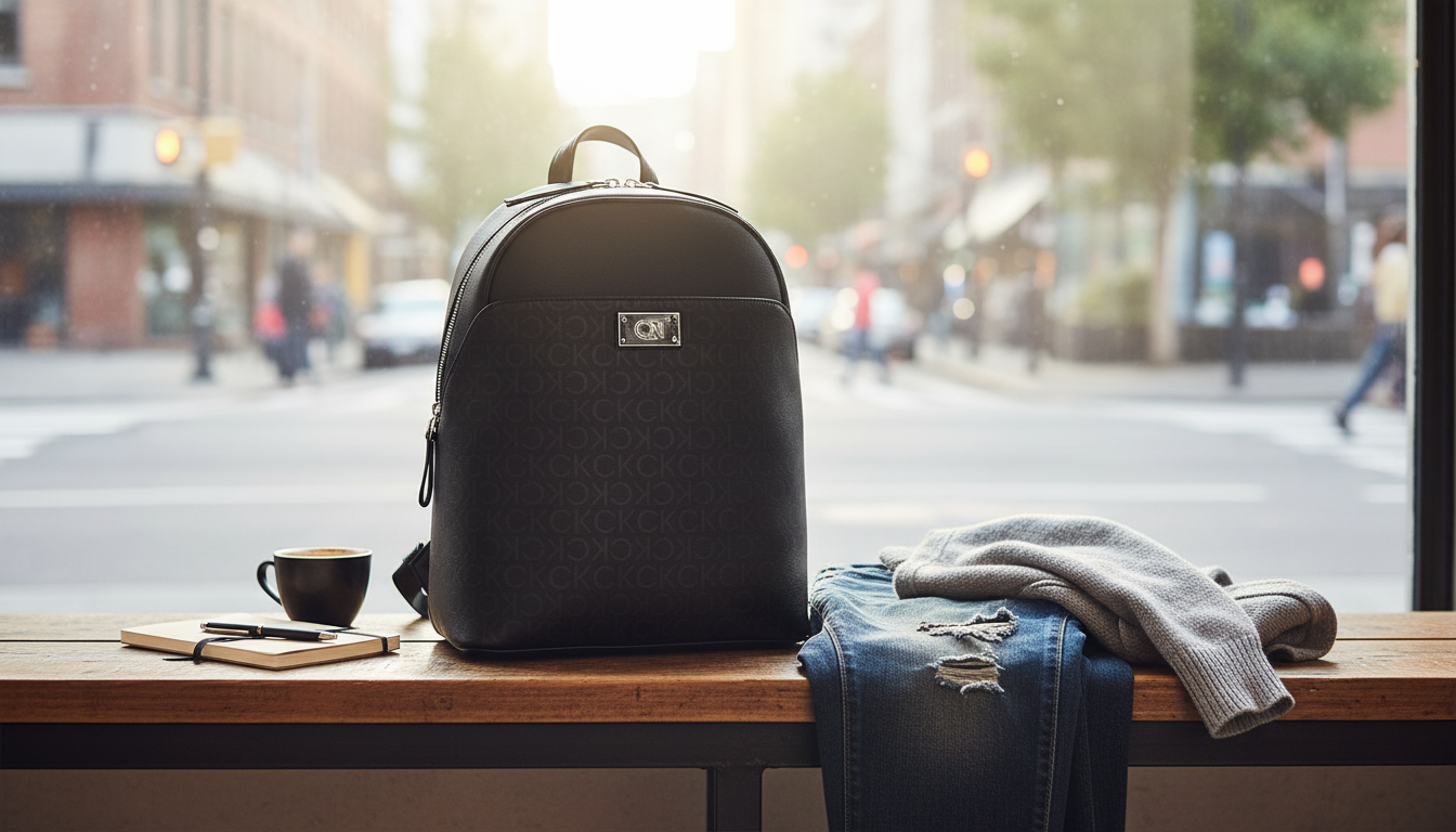 Calvin Klein Zip Print Backpack: Sleek Daily Carry