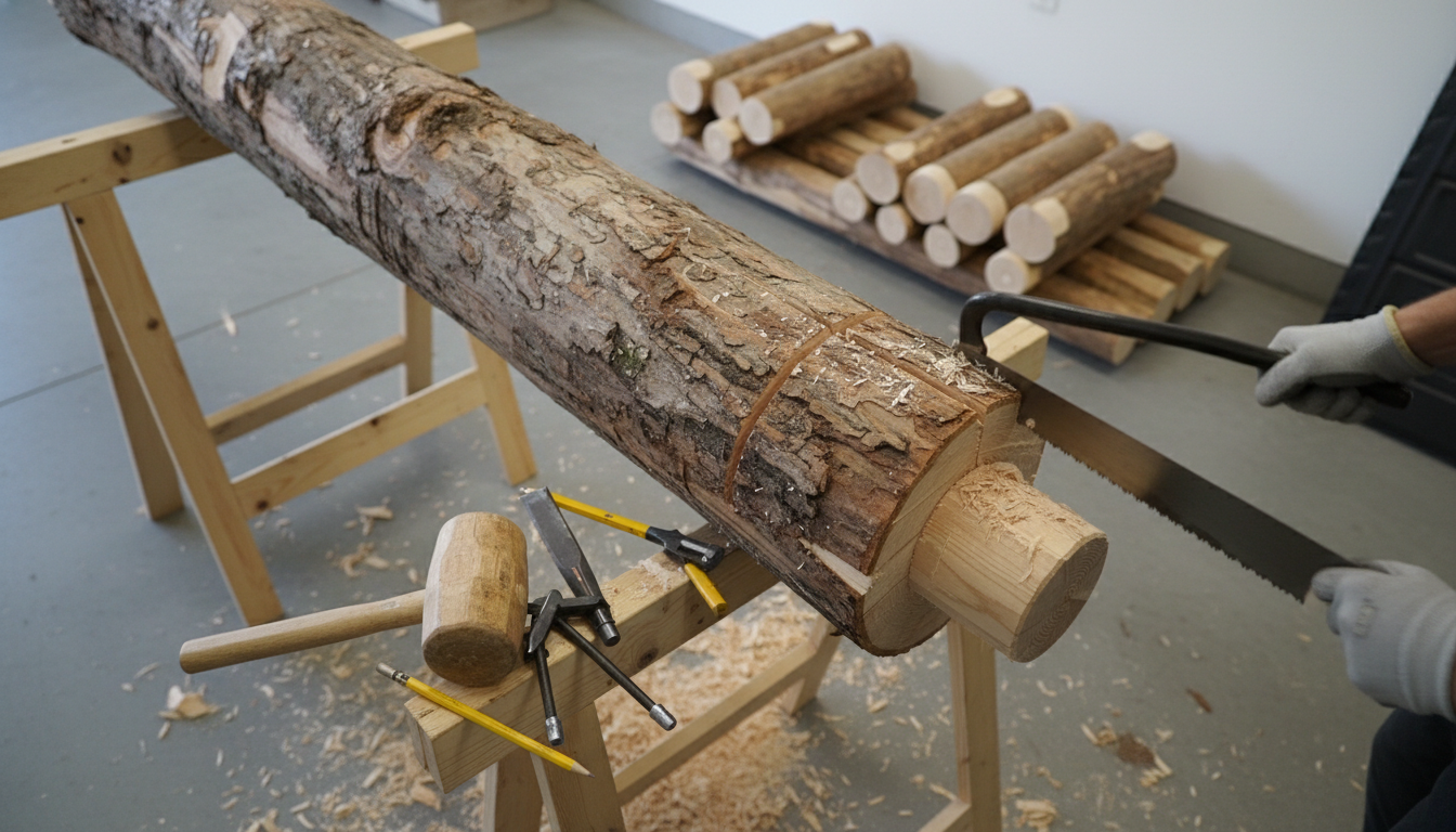Hand-Cut Log Tenons: Simple Layout, Sawing & Cleanup