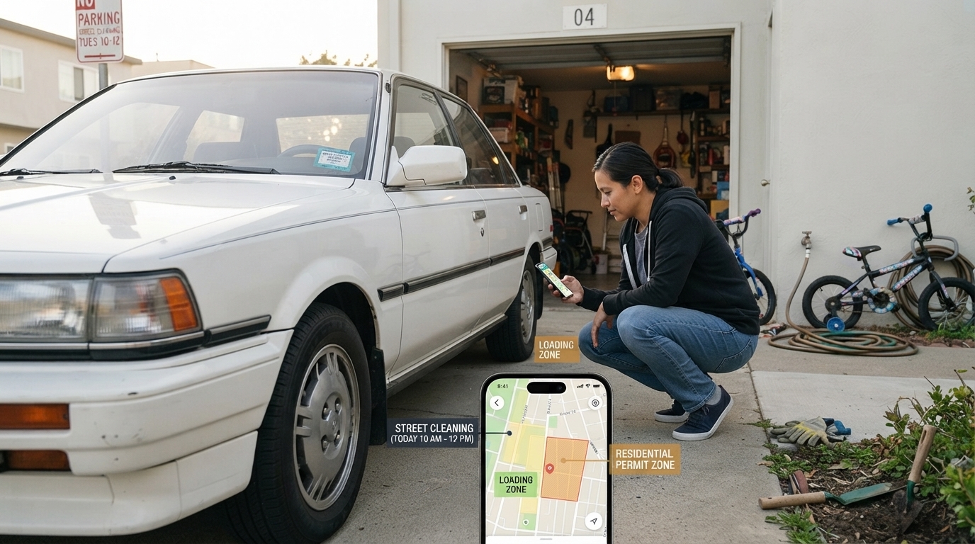 AI Parking Guidance: Avoid Street Cleaning, Zones, Permits