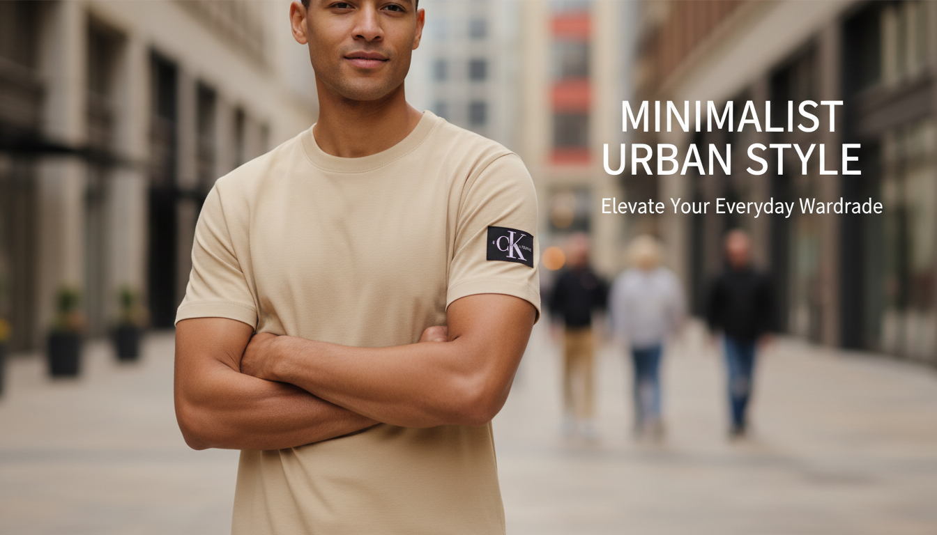 Calvin Klein Jeans Beige Round Neck Tee for Men