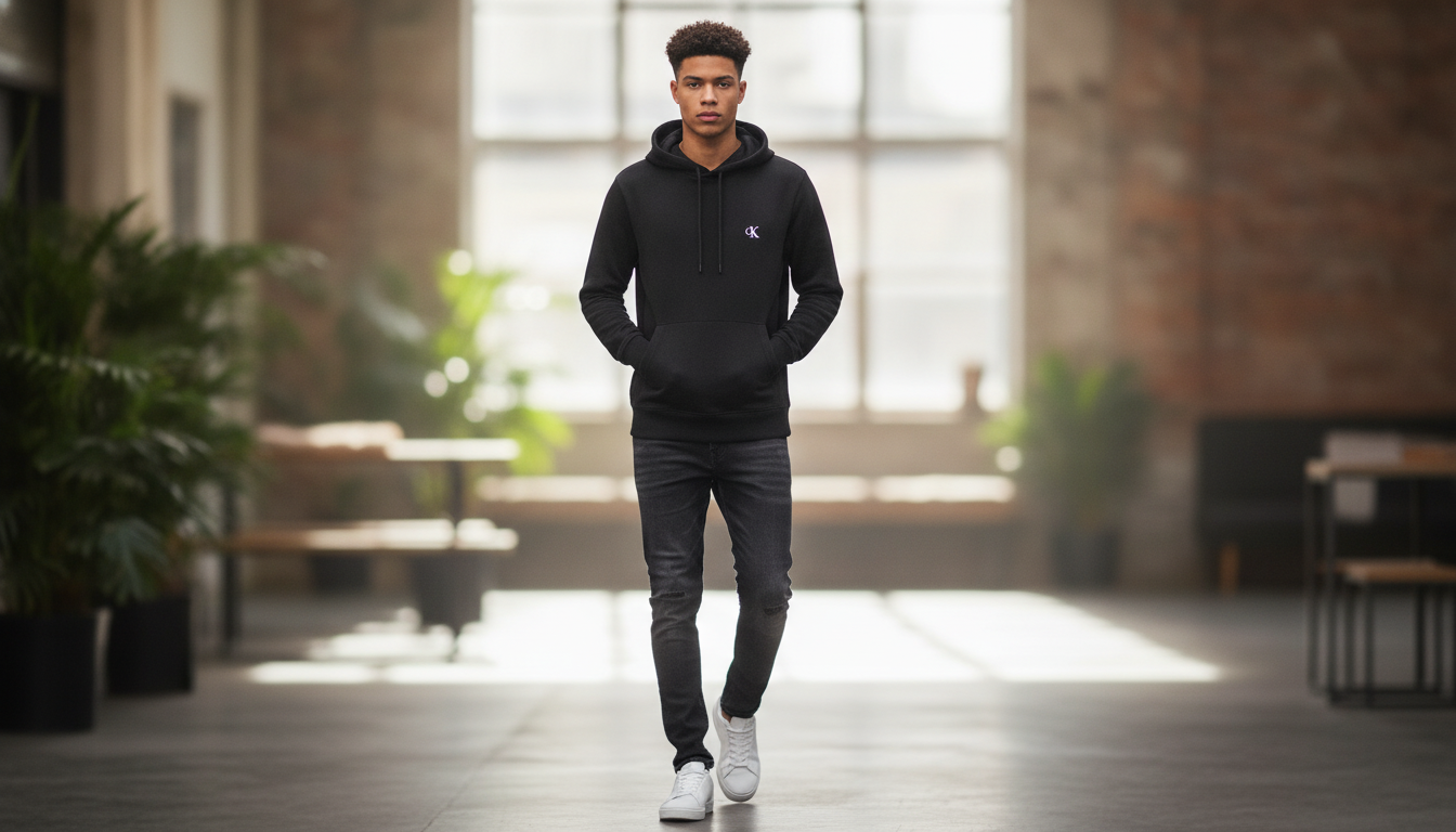 Calvin Klein Jeans Men’s Black Hoodie: Easy Everyday Layer
