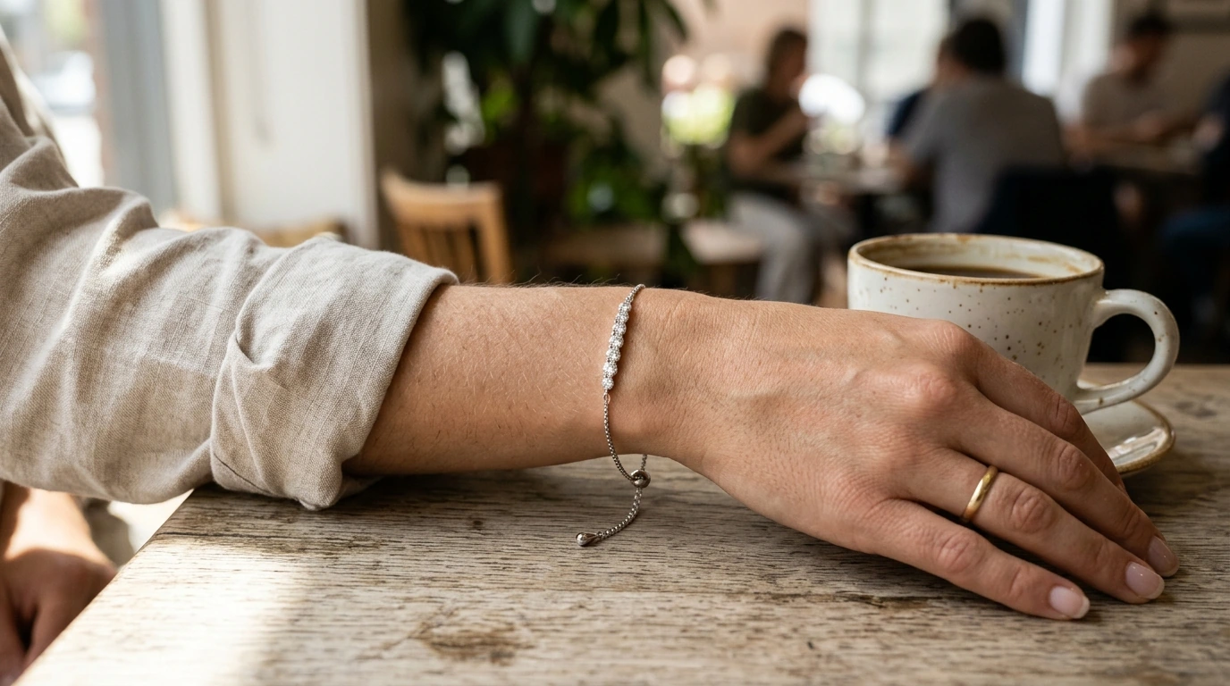 Platinum Moissanite Bracelet: Adjustable Everyday Sparkle