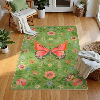 Soft Butterfly Floral Rug: Light, Cozy Room Upgrade