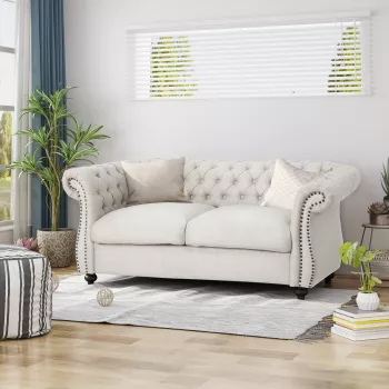 Modern Chesterfield 2-Seater Sofa: Sleek Tufted Style